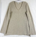 J Jill Sweater Small Wool Blend Beige Long Sleeve V Neck Tops Tunic Womens