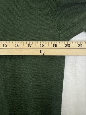 LL Bean Polo Shirt Medium Mens Green Short Sleeve 100% Cotton