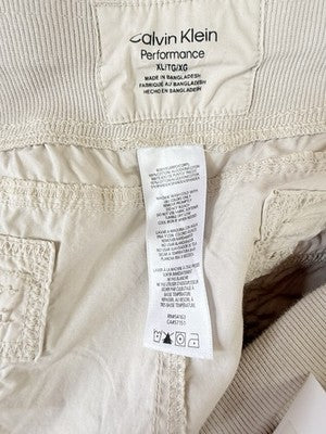 Calvin Klein Performance Capri Pants XL Cargo Pull On Lightweight Tan New