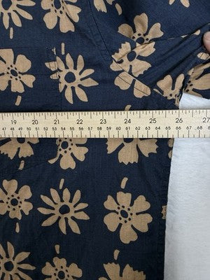 Toad And Co Mens Shirt XXL Mattock Blue Floral Print Short Sleeve Button Up