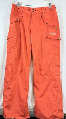 Burton Snowboard Pants Women Large Cargo Elite Pants Orange Ski Snow