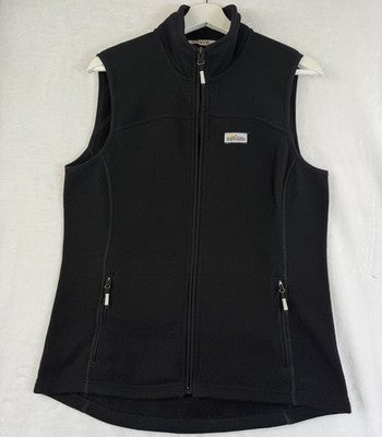Orvis Sweater Fleece Vest Medium Womens Black Full Zip