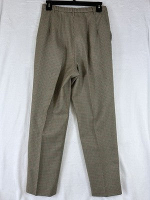 Pendleton Wool Pants 8 Petite Brown Houndstooth Made In USA Lined 8P Vintage