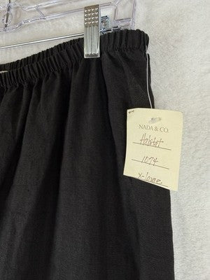 Habitat Clothes To Live In XL Cropped Pants 100% Linen Women Black Lagenlook New