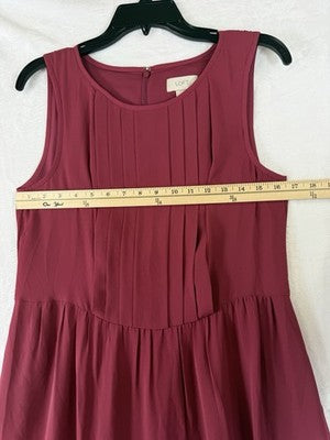 Ann Taylor Loft Dress 8 Sleeveless Fit And Flare Pink Womens
