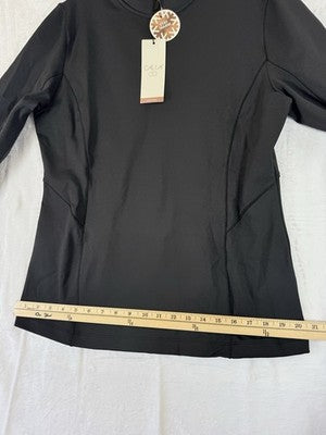Calia 1/4 Zip Pullover Large Black Cold Weather Dash Womens New NWT