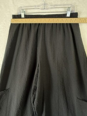 Habitat Clothes To Live In Large Cropped Pants Black Artsy Art To Wear Womens