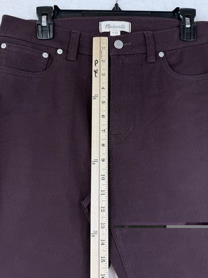 Madewell Jeans Womens 32 Straight Leg High Rise Burgundy Denim