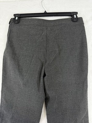 Rafaella Pants 8 Gray Side Zip Flat Front Windowpane Plaid Women