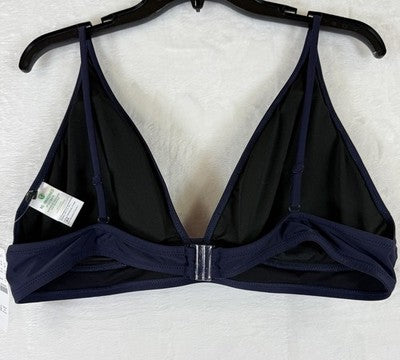J Crew Bikini Top XXL Womens Navy Blue Triangle Plunge Swim Swimsuit New NWT