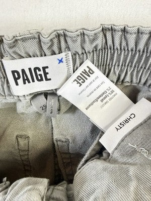 Paige Christy Pants Jeans 25 Gray Womens Denim Drawstring Mid Rise