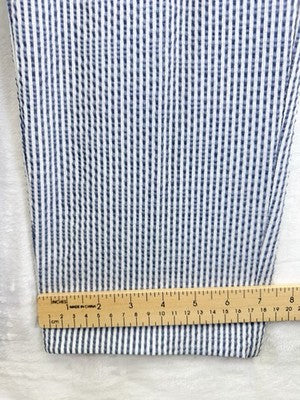 Talbots Seersucker Pants 8 Tapered Ankle Market Stripe Blue Womens New NWT