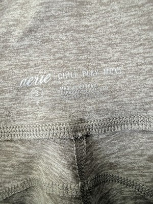 Aerie Leggings Small High Rise Beige Knit Pockets Chill Play Move