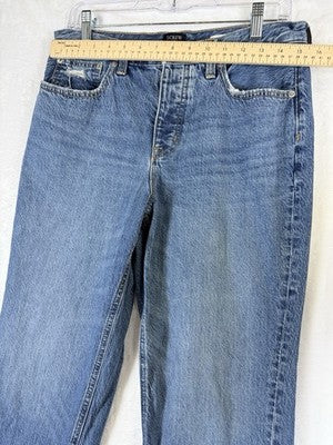 J Crew Slim Boyfriend Jeans 28 Blue Womens Straight Leg Button Fly 100% Cotton