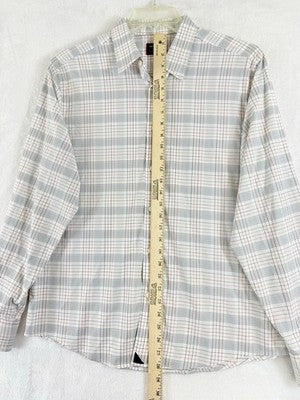 UNTUCKit Aleante Shirt Large Mens Long Sleeve Button Down Plaid White