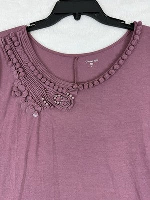 Garnet Hill Dress Small Knit Cotton Stretch Midi Fit Flare Asymmetrical Hem