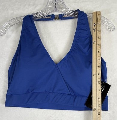 Dance Halter Crop Top XL Womens Blue Theatricals Leotard Dancewear New NWT
