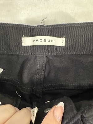 PacSun Jeans 24 Ultra High Rise Slim Black Embroidered Butterflies Womens NEW