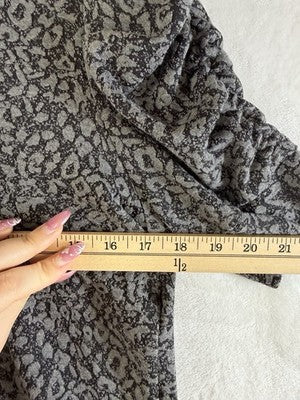 Worthington Tops Medium Womens Gray Puff Sleeve Knit