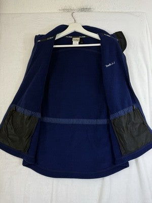 LL Bean Fleece Vest Women Medium Petite Vintage Made In USA Full Zip Hipster 90s