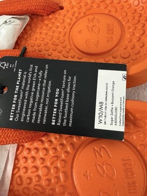 Allbirds Flip Flops Orange Womens 10 Mens 8 Sandals Shoes Sugar Zeffer New