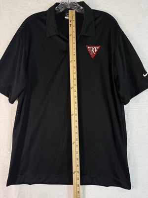 Tau Kappa Epsilon Shirt Medium Nike Polo Black Mens Fraternity Embroidered TKE