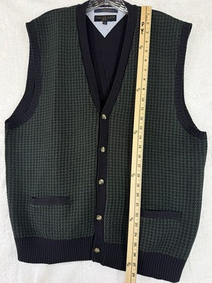 Vintage Tommy Hilfiger Golf Sweater Vest XXL Blue Herringbone Professor Preppy