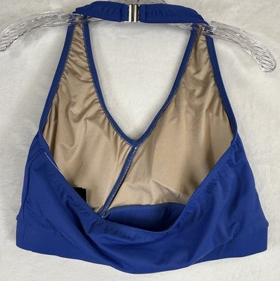 Dance Halter Crop Top XL Womens Blue Theatricals Leotard Dancewear New NWT