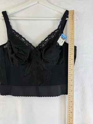 Vintage Longline Bra 42B Black Carnival 773 Deadstock New NWT Long Line Womens