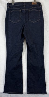 Lands End Bootcut Jeans 16 Women Dark Blue Denim High Rise