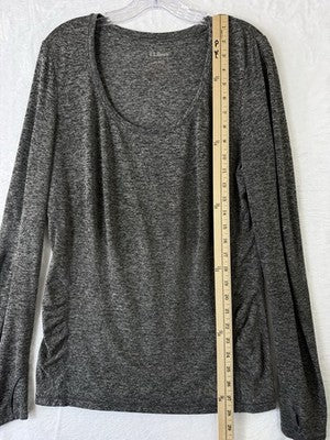 LL Bean Womens Tops Medium Gray Long Sleeve Performance Stretch 292745