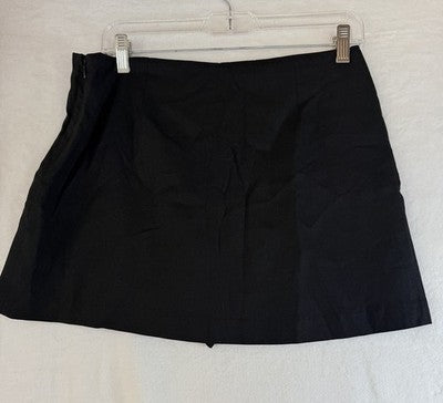 Gap Linen Blend Mini Skort Small Women Black Skirt W/ Shorts Preppy New NWT