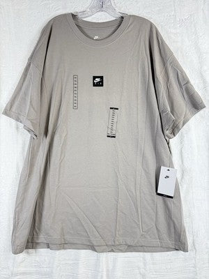 The Nike Tee Mens XXL Max90 Gray Beige  Logo Short Sleeve New NWT