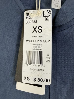 Adidas Womens Golf Polo Ultimate365 XS Top Shirt Sleeveless Navy Blue New NWT