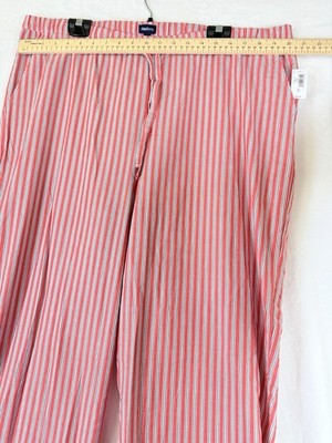 Gap Pajama Pants XL Tall 100% Cotton Poplin Red Blue Striped New NWT