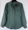 Levis Doreen Utility Shirt Medium Womens Green Roll Tab Lyocell Button New NWT