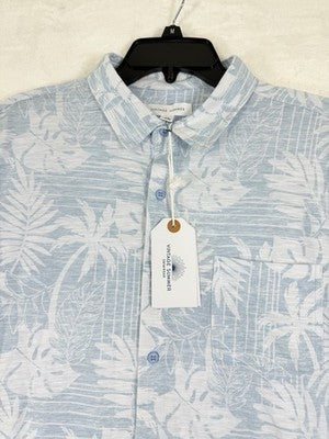 Vintage Summer Shirt Medium Men’s Blue Floral Button Up Lightweight NWT