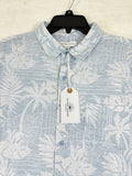 Vintage Summer Shirt Medium Men’s Blue Floral Button Up Lightweight NWT