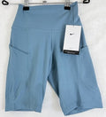 Nike One Biker Shorts XS Womens Blue High Waisted 8" Pockets New NWT