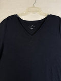 J Jill Top XL Pima Short Sleeve V Neck Tee Blue Womens