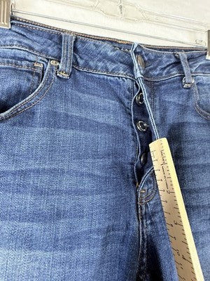 American Eagle Jeans Women 14 Tomgirl Button Fly Blue Denim