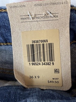 Levis 412 Slim Shorts 36 Mens 9” Blue Levi’s New NWT