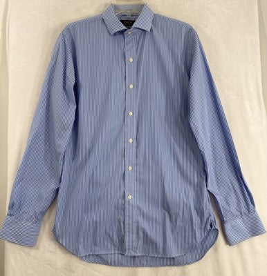 Ralph Lauren Polo Slim Fit Easy Care Button Up Shirt 15.5 39 Men’s Blue Stripe