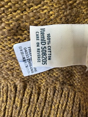 LL Bean Cardigan Sweater 2X Womens Gold Long Sleeve 100% Cotton Pocket Plus Size