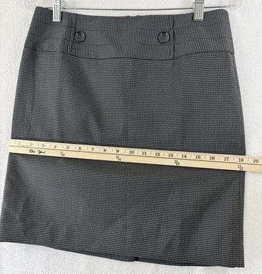 Ann Taylor Loft Skirt 4 Short Gray Black Houndstooth Womens