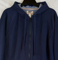 Lands End Serious Sweats Women Medium Hoodie Navy Blue Sweatshirt Full