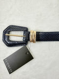 Eloquii Belt 14 16 Blue Faux Leather Snake Gold Tone Plus Size Women New