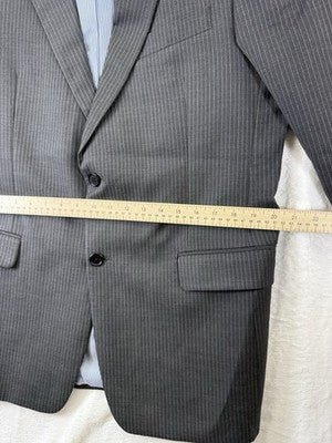 Tommy Hilfiger Mens Suit Jacket 42R Gray Pinstripe 100% Wool Blazer Sport Coat