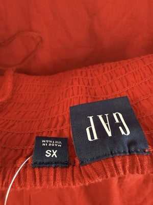 Gap Linen Blend Halter Mini Dress XS Women Red Tie Neck Short Sleeveless New NWT