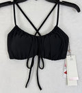 Calia Swim Top Small Black Bikini Swimwear Scrunched Tie Back Womens New NWT
